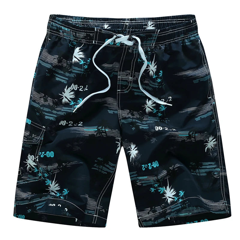 Summer Men Quick-drying Beachwear Plus Size Swimsuit Shorts Male Fashion Casual Loose Hawaii Printing Surf Board Shorts