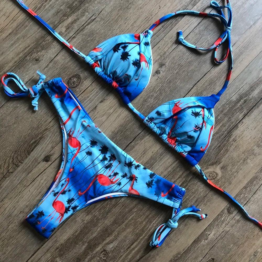 Bikinis Set Women Swimsuit Bandage Two-Piece Swimwear Brazilian Biquínis Beachwear Bathing Suit