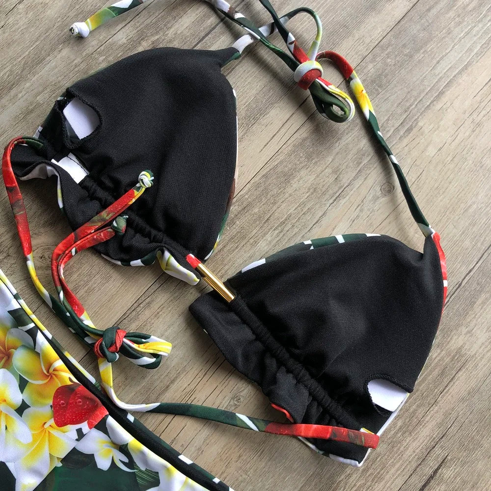 Bikinis Set Women Swimsuit Bandage Two-Piece Swimwear Brazilian Biquínis Beachwear Bathing Suit