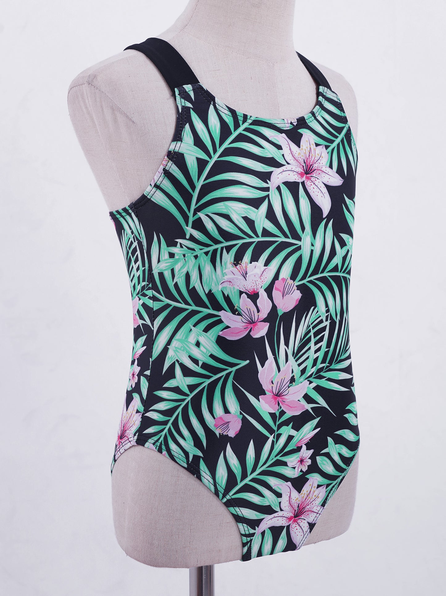 4-16 Years Girls Swimsuit Summer Brazilian Beach Swimming Suits Wear Shoulder Straps One-Piece Swimsuits for Kids Girls Swimwear