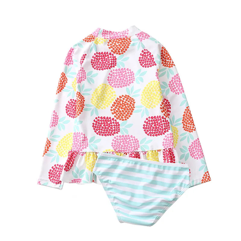 Swimsuit for Girls Unicorn Rash Guards Two Pieces Long Sleeve Children Swimwear Beach Wear Kids Toddler Baby Girl Bathing Suit
