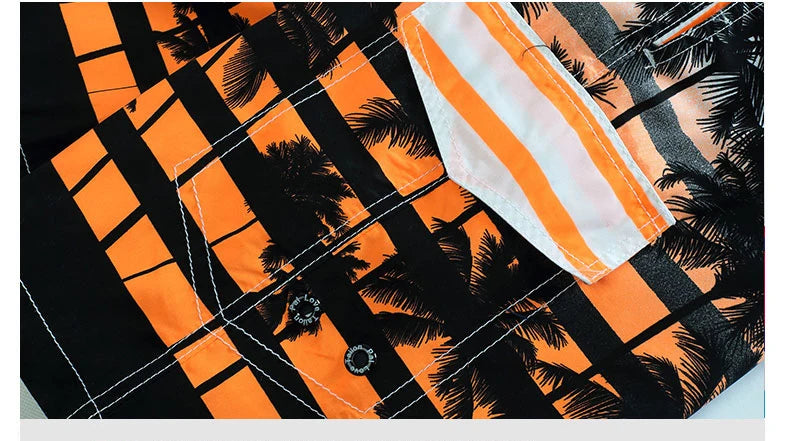 Summer Men Quick-drying Beachwear Plus Size Swimsuit Shorts Male Fashion Casual Loose Hawaii Printing Surf Board Shorts
