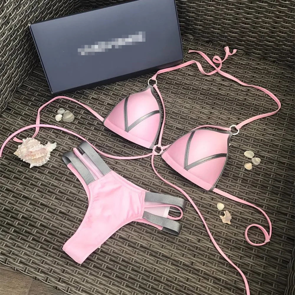 Gold Stamping Women Bikini Set Padded Women Swimsuit Push Up Bikini Swimwear Summer Beachwear Brazil Bathing Suit