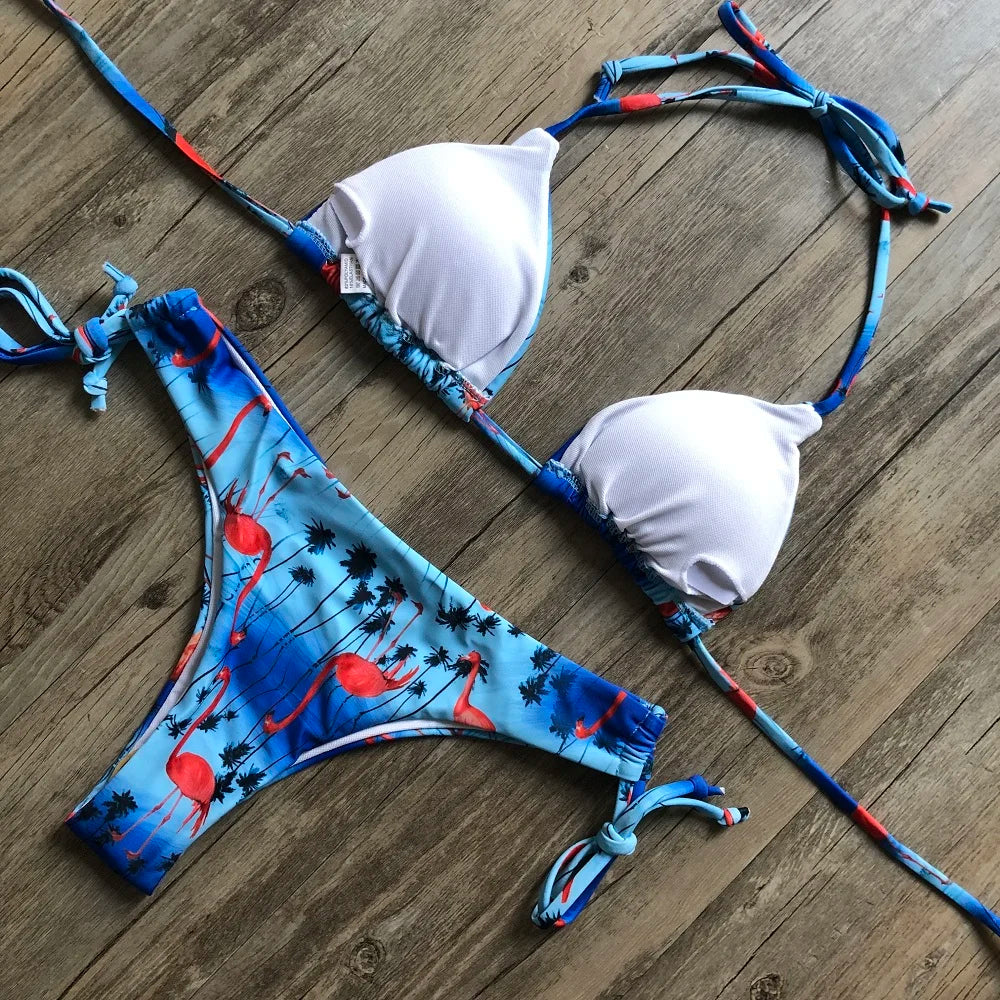 Bikinis Set Women Swimsuit Bandage Two-Piece Swimwear Brazilian Biquínis Beachwear Bathing Suit