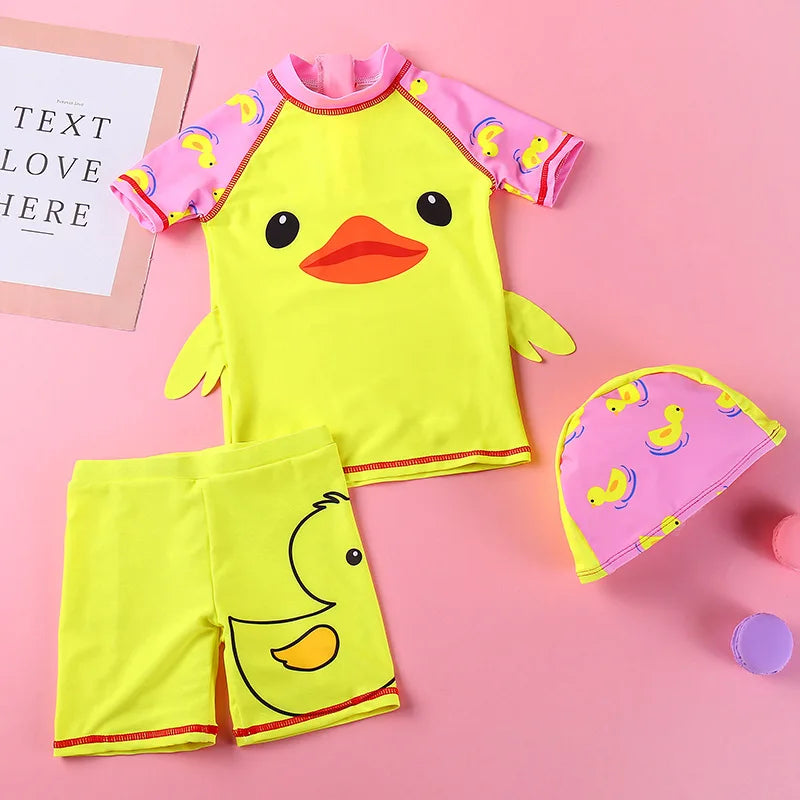 Kids Swimwear for Girls Boys Duck Children's Swimsuit UPF50 UV Protection Swimming Bathing Suit Toddler Infant Baby Beach Wear
