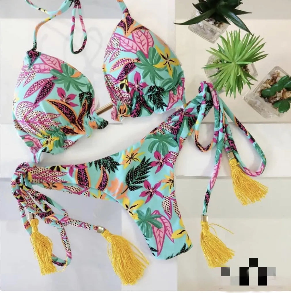Bikinis Set Women Swimsuit Bandage Two-Piece Swimwear Brazilian Biquínis Beachwear Bathing Suit