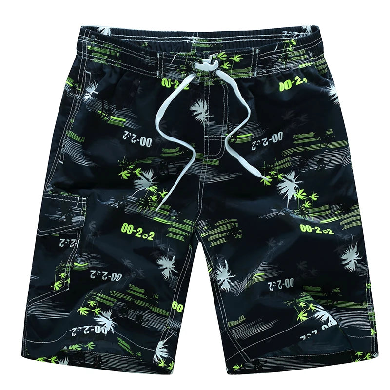 Summer Men Quick-drying Beachwear Plus Size Swimsuit Shorts Male Fashion Casual Loose Hawaii Printing Surf Board Shorts