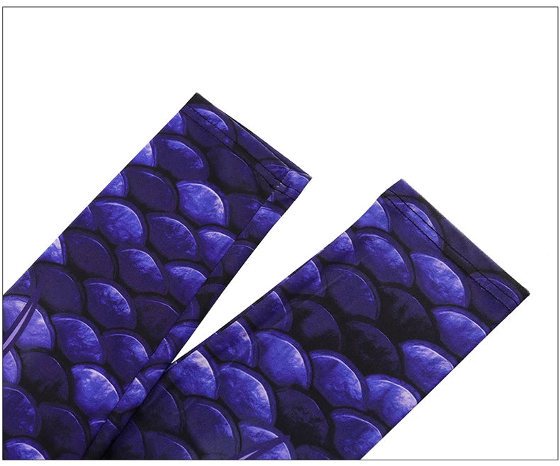 NADANBAO Purple Mermaid Fish Scales Leggings High Waist Stretchy Pants Fitness Workout Push Up Leggings