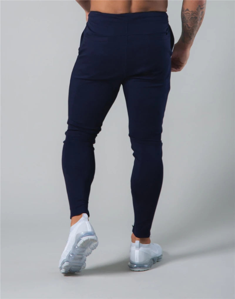JP&UK Cotton Gym Pants Men Slim Fit Running Jogging Pants Mens Bodybuilding Sweatpants Training Sport Pants Fitness Trousers