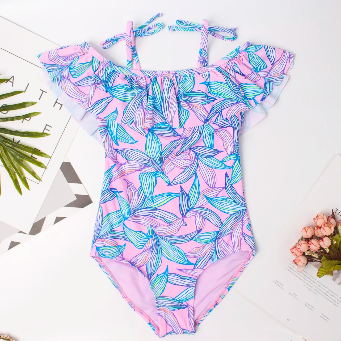 Heart Sequins Beach Wear Summer Kids One Piece Swimwear Swimsuit 2025 Children Monokini Bathing Suit Girls Swimwear Swimsuit