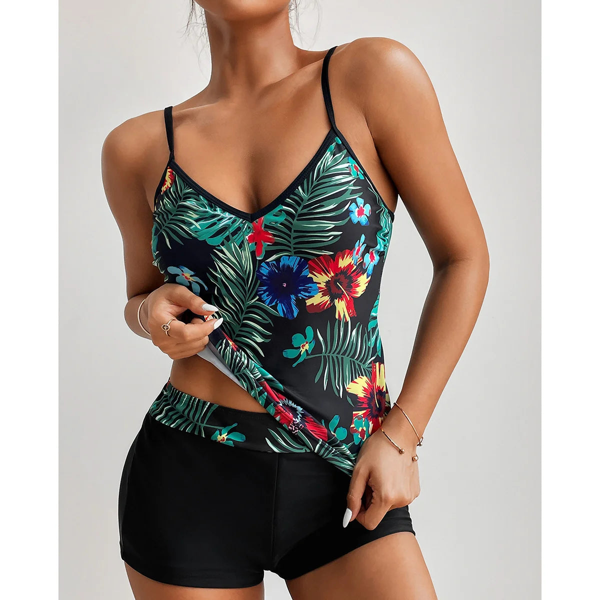 Large Swimsuits Plus Size Tankini Sets Female Swimwear Beach Wear Two-Piece Bathing Suit Sports Pool Women's Swimming Suit