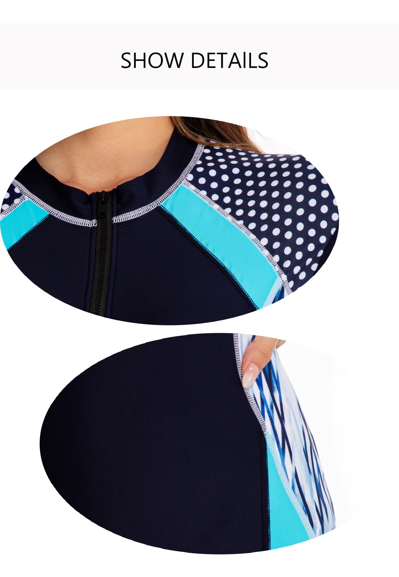 Women's Color Block Zipper Front Rashguard One Piece Swimsuit Swimwear Athletic Sports Swimwear Bathing Suit Rash Guards Sunsuit