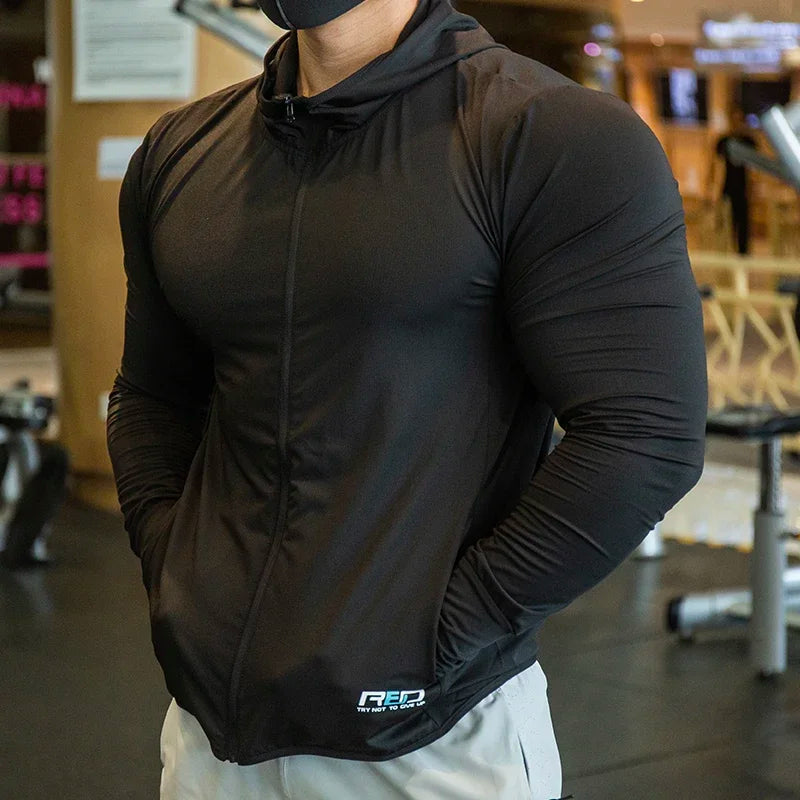 Light & Dark Colours New Men's Jacket Zip Hoodie Long Sleeve T-shirts Gym Sports Clothing Running Male Coat Jackets For Men Hooded Sweatshirts
