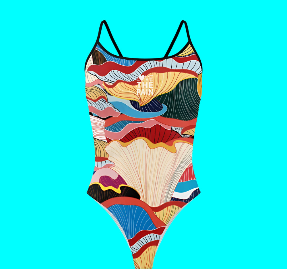 Love The Pain Spaghetti Straps Women Swimwear Bikini Racer Back Swimsuit One Piece Comfortable Suit Printing Functional Swimwear