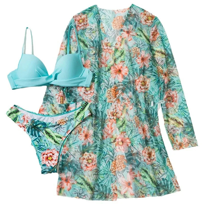 Bikini Set Beach Smock Cardigan Smock Woman Swimwear Bathrobe Bikini Beach Style Sun Protection Shirt Shawl
