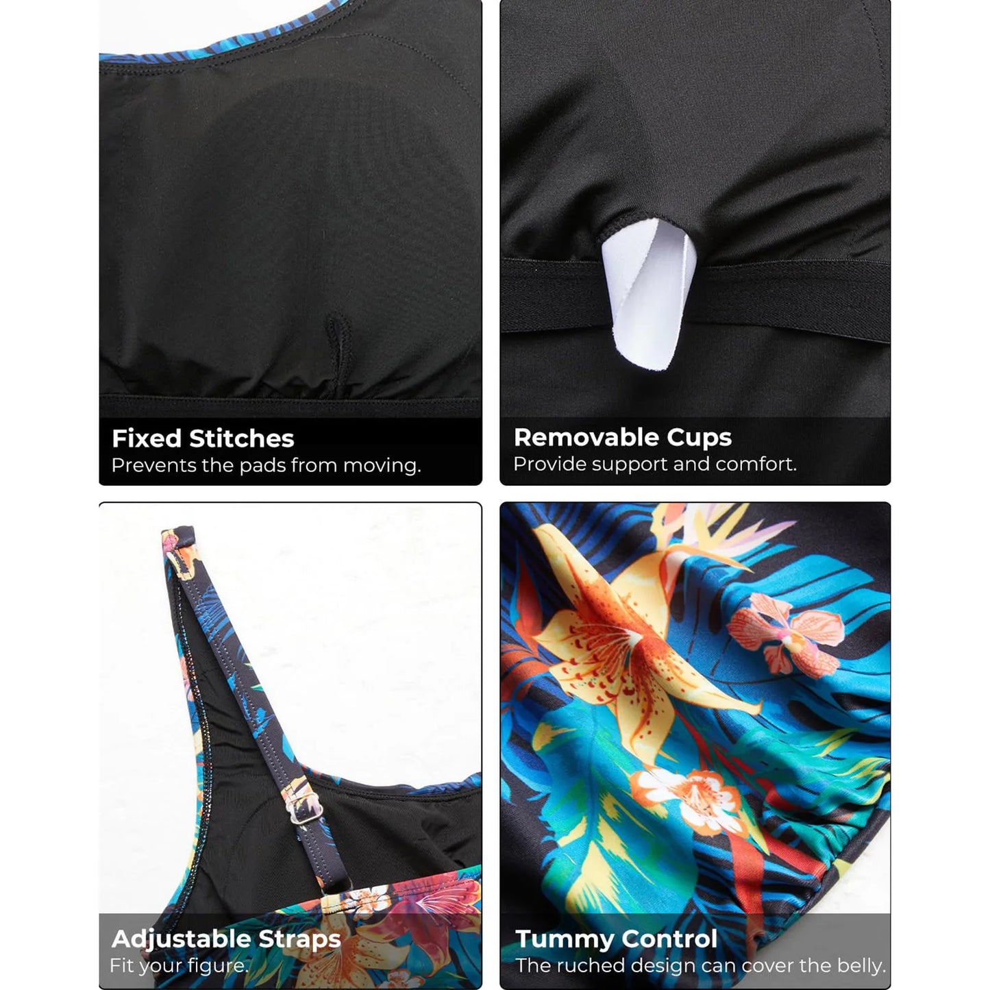 Full Coverage Bikini Top Swimsuit For Women Swimwear Tankinis Set Underwire Push Up Bathing Suits Hot Spring Summer Biquinis