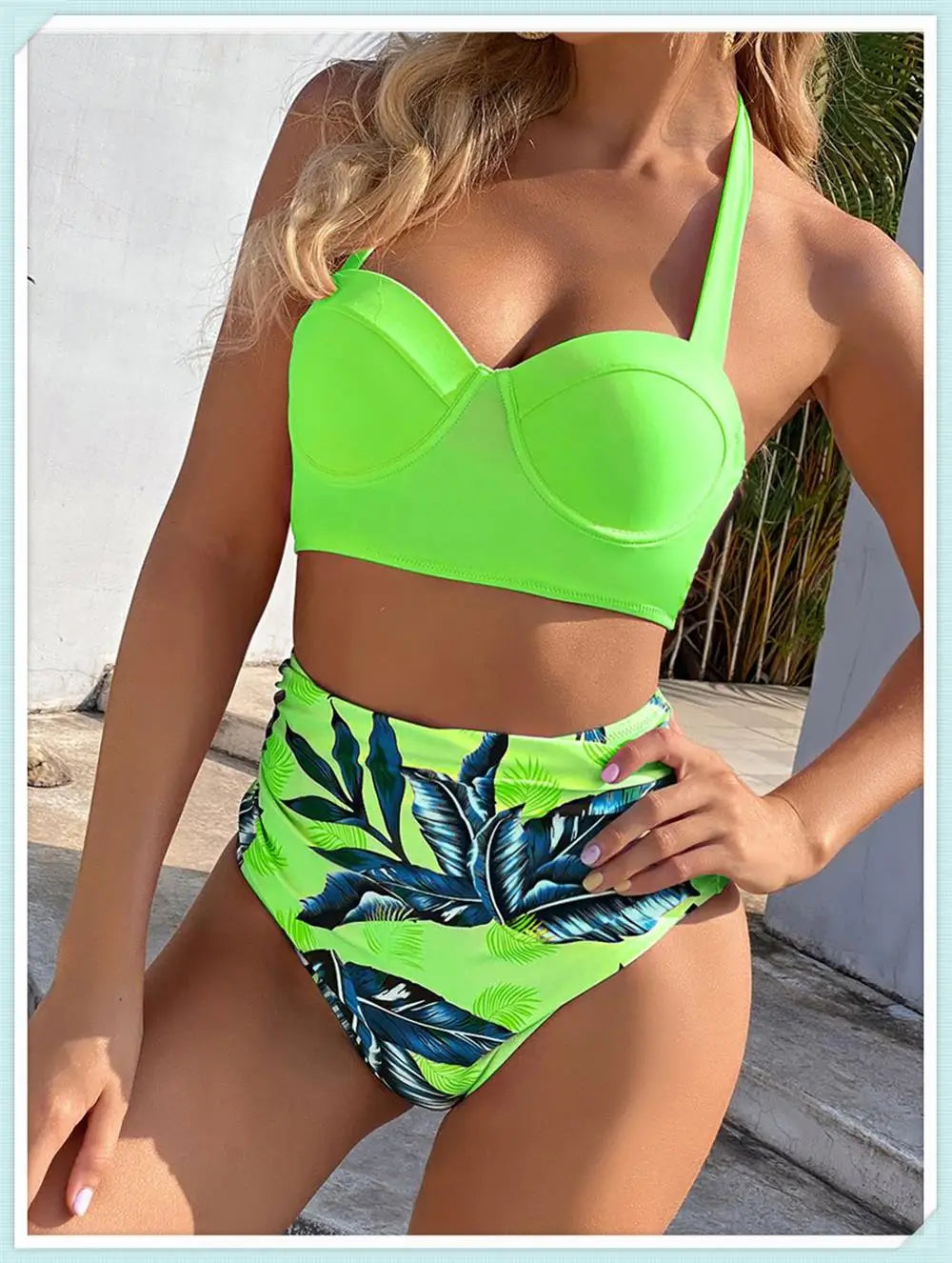 Push Up Swimsuit Women High Waist Bikini Set Butterfly Print Swimwear Female Padded Bathing Suit Swimming Beachwear Summer