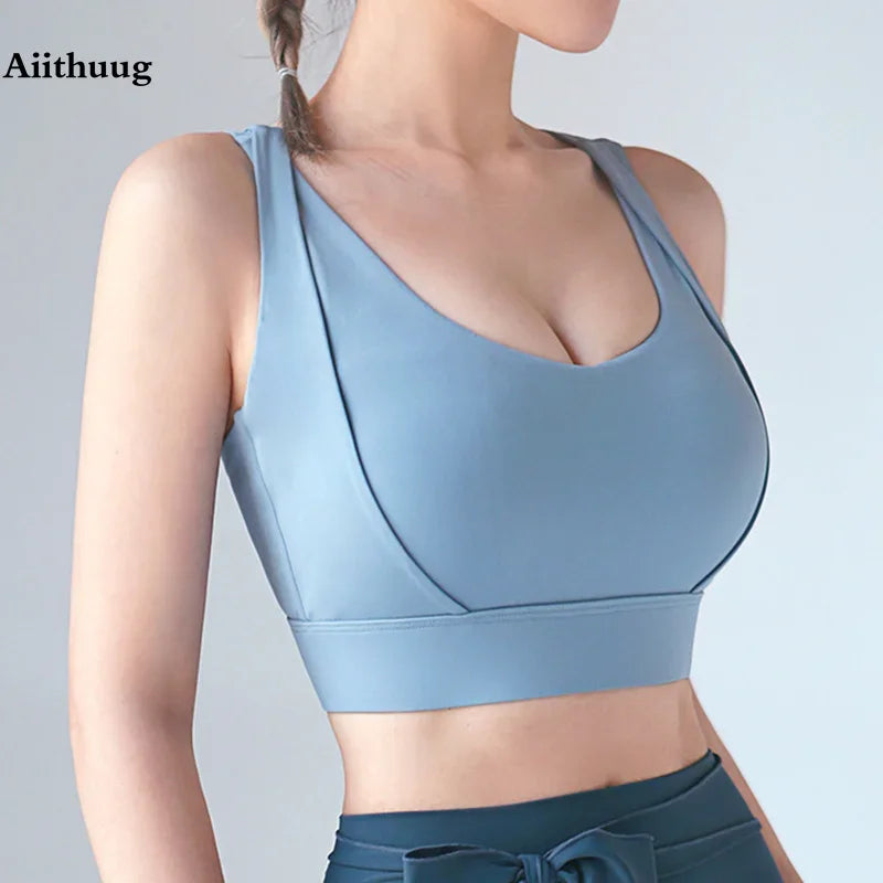 Aiithuug Bounce Control Bra Sports Bras Push Up Women Yoga Bras Push Up Sports Bras Fitness Crop Tops Gym Workout Active Wear