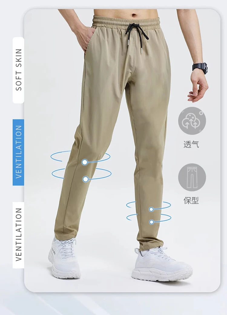 Pencil Pants Mens Gym Casual Sweatpants Pant Fishing Breathable Quick-Drying Ice Silk Outdoor Sports Cycling Jogging Training