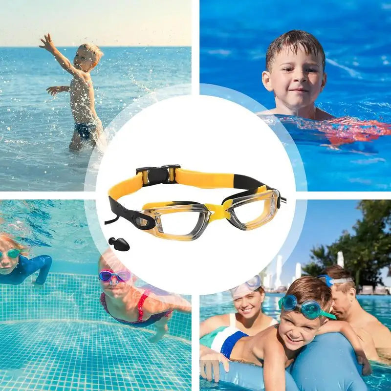 Kids Goggles For Swimming 8-12 Toddler Swim Goggles With Earplugs Swimming Glasses Waterproof Swim Glasses Kids Swimming Glasses