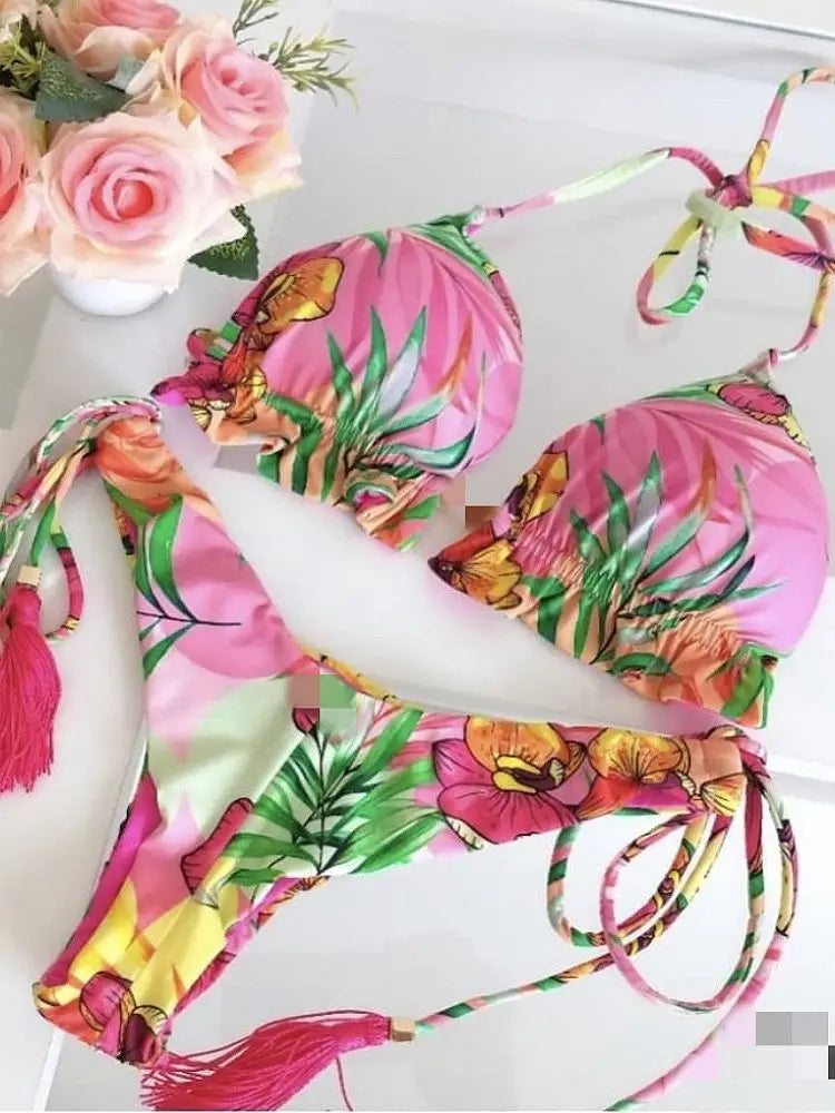 Bikinis Set Women Swimsuit Bandage Two-Piece Swimwear Brazilian Biquínis Beachwear Bathing Suit