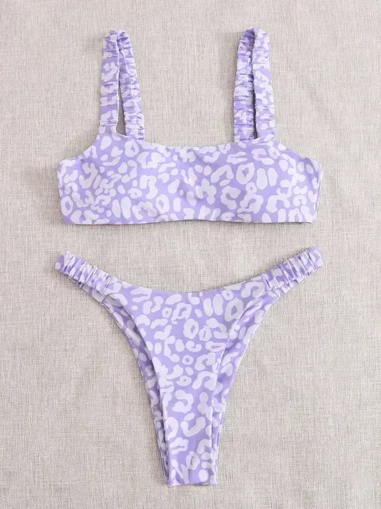 micro bikini women orange leopard print push up padded thong swimsuit female cut out bathing suit swimwear biquini
