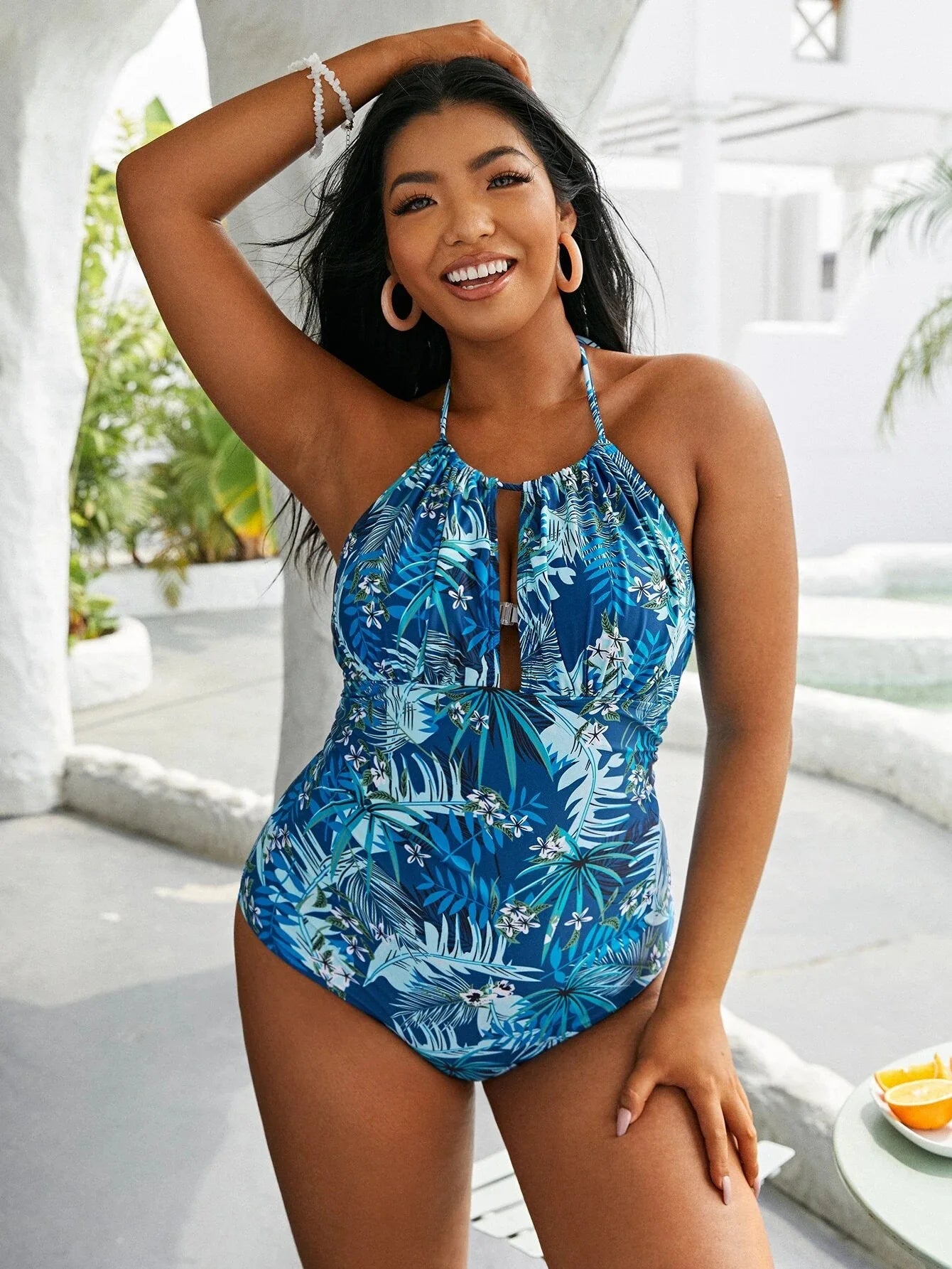 Women's One-Piece Color Printing Swimsuit Plus Size Fashion Swimsuit