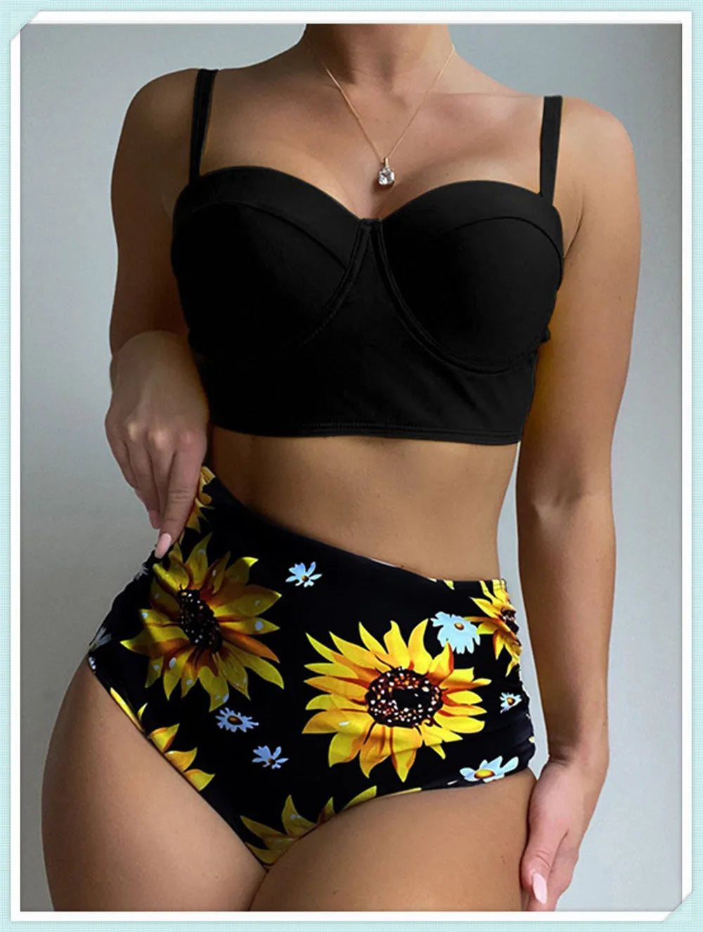 Push Up Swimsuit Women High Waist Bikini Set Butterfly Print Swimwear Female Padded Bathing Suit Swimming Beachwear Summer