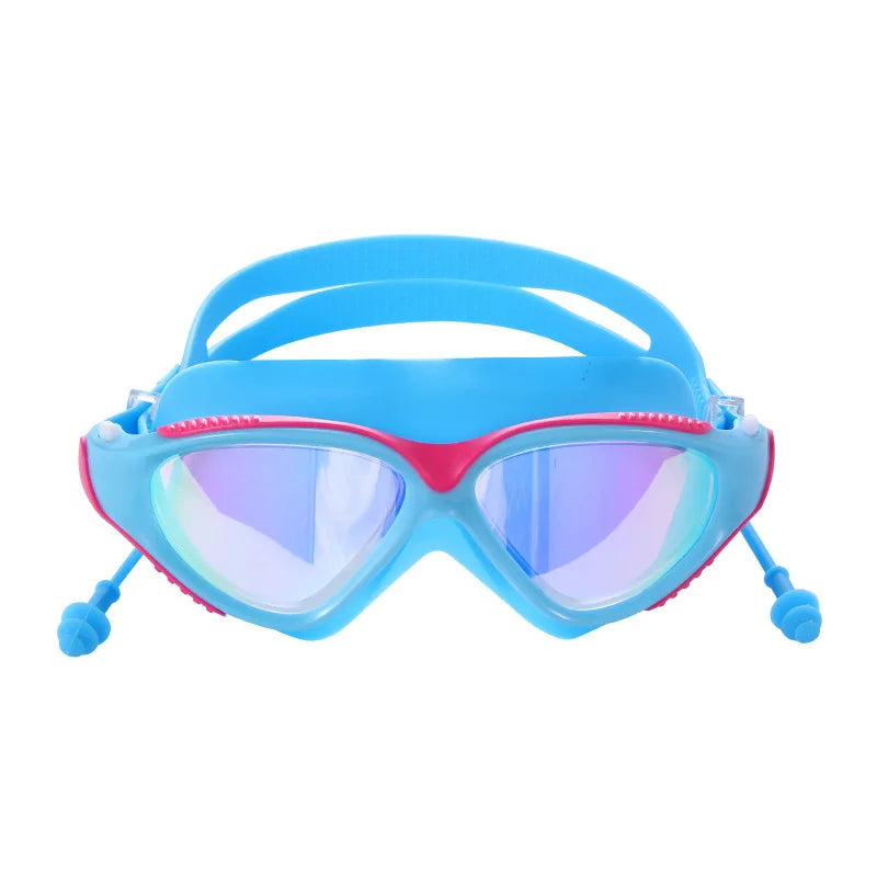 Men Women Anti-Fog UV Protection Swimming Goggles HD Diving Eyewear Adjustable Silicone Swim Glasses with Earplugs