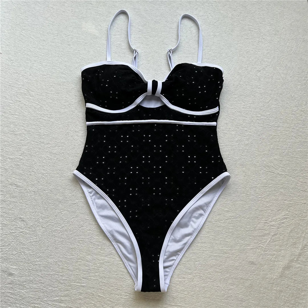 XS - XL Cut Out Hollow Out Women Swimwear One Piece Swimsuit Female High Cut Leg Monokini Bather Bathing Suit Swim
