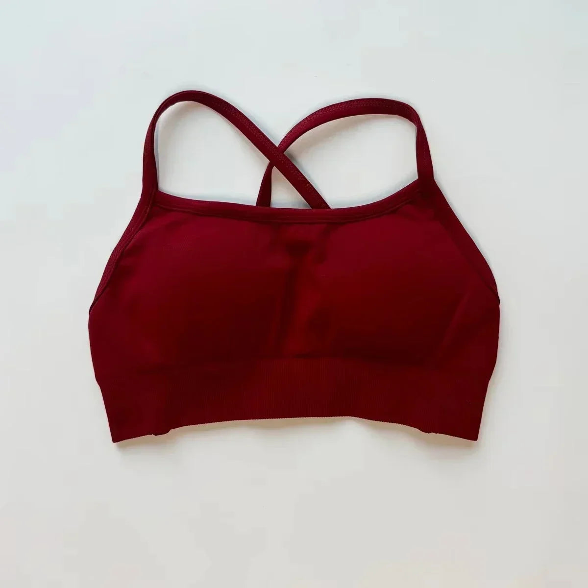 Strappy Backless Sports Bra for Women Backless Yoga Top Medium Support Strappy Gym Crop Top Stretchy Fitness Sports Top