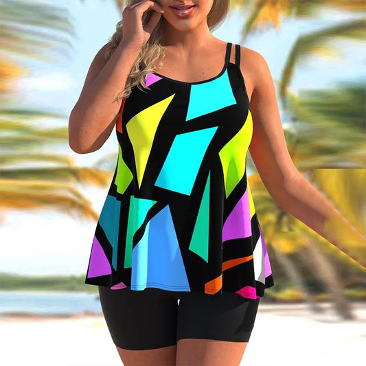 Tankini Plus Size Swimwear Women Bikini Set Woman Swimsuit Two-Piece Bathing Suit Beach Wear Swimming Suit Monokini S-5XL