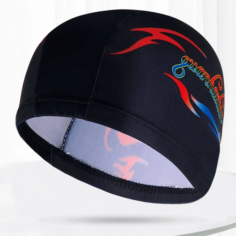 Men Women Fabric Swimming Caps Multi Colors Patterns Printed Swim Pool Water Sports Bathing Hat Elastic Nylon Swim Cap for Adults