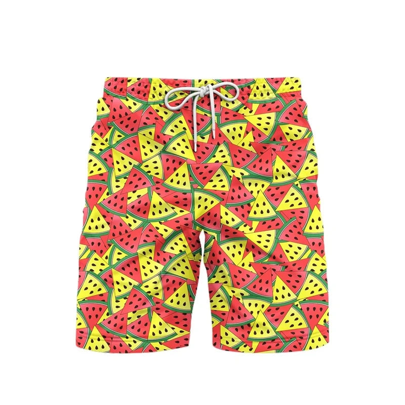 Bright Cartoon Cute Pineapple 3d Printed Shorts For Men & Boys Fruit Watermelon Casual Beach Shorts Quick Dry Fashion Streetwear Short Pants