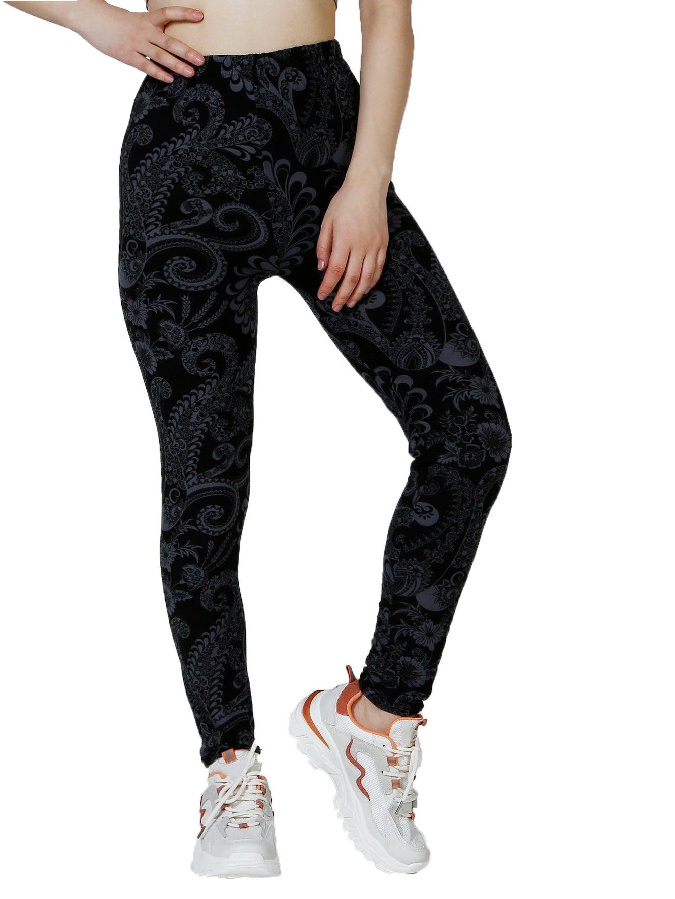 Elastic Fashion Tight and Comfortable Women's Printed Leggings Fashion Retro Seamless Flower Pencil Pants