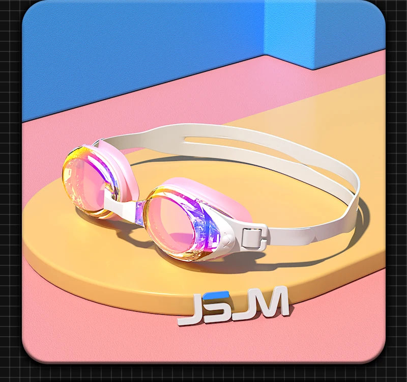 JSJM Swimming Goggles Adults Anti-fog UV Protection Lens Men Women Professional Silicone Adjustable Swimming Glasses Unisex