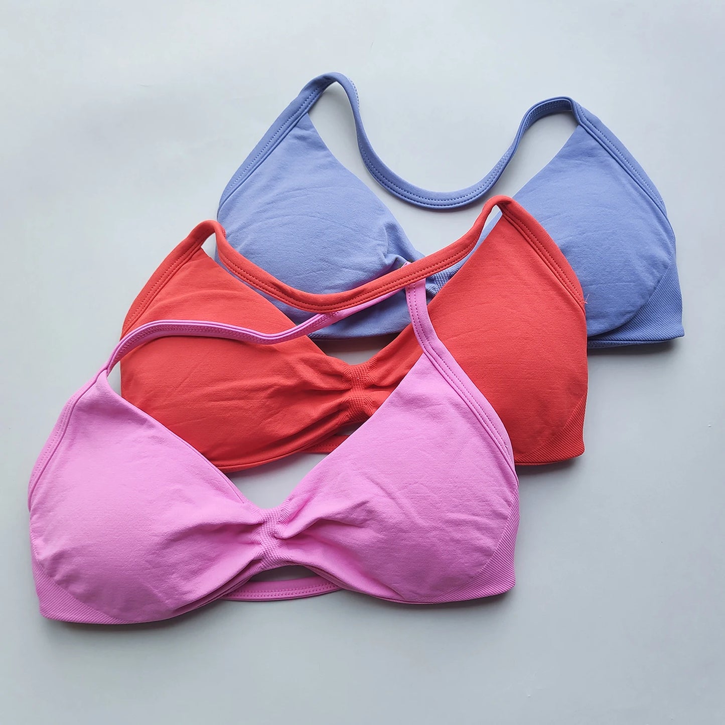 Sports Bra Strappy Backless Yoga Gym Bra Removable Cups Women Workout Clothing Gym Halter Sport Bras Yoga Tank Wrap Top