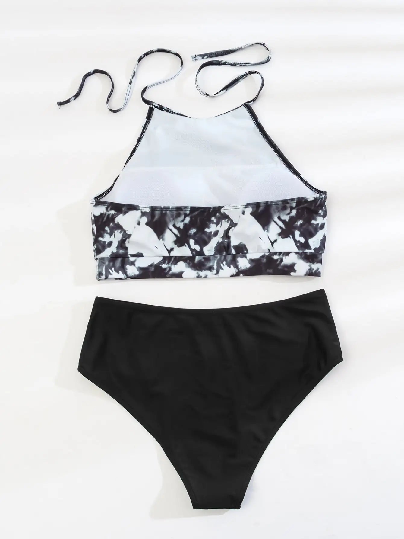 High Waist Bikini Women High Neck Swimsuit Printed Swimwear Female Padded Beachwear Bathers Bathing Swimming Swim Suit
