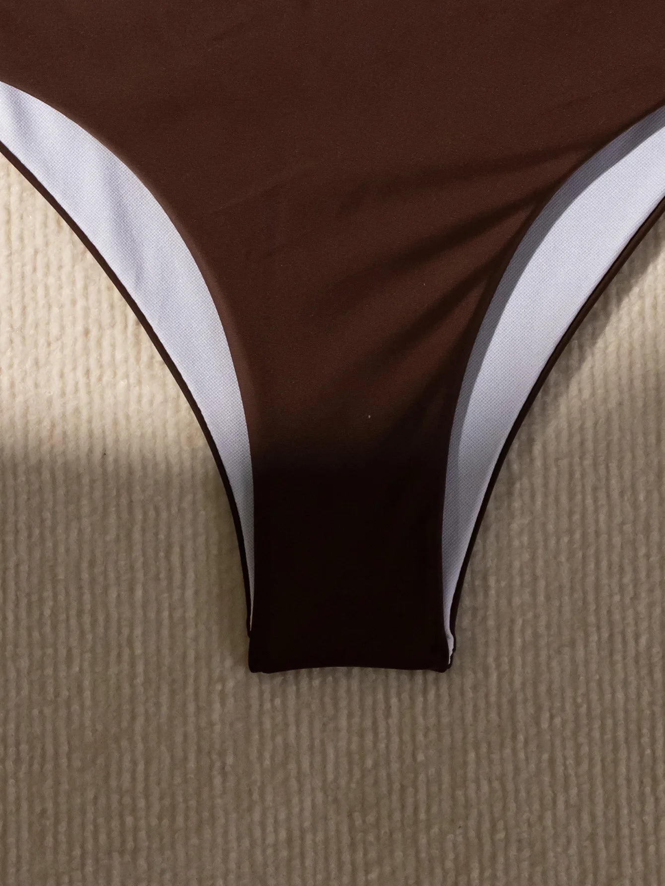 Sexy Coffee Coloured Halter Pleated Bikini Set Women