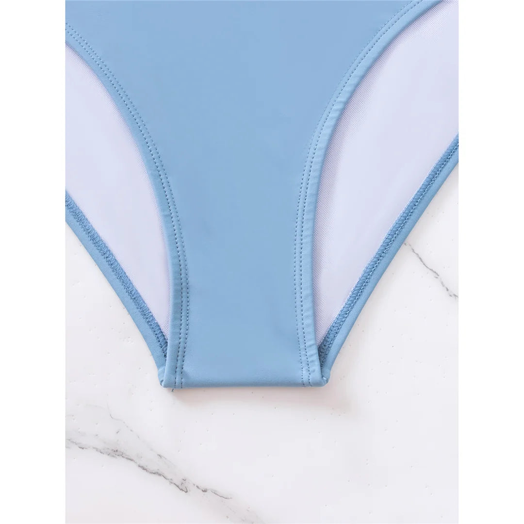 S - XL 7 Colors V Neck High Waist Bikini Female Swimsuit Women Swimwear Two-pieces Bikini set Bather Bathing Suit Swim