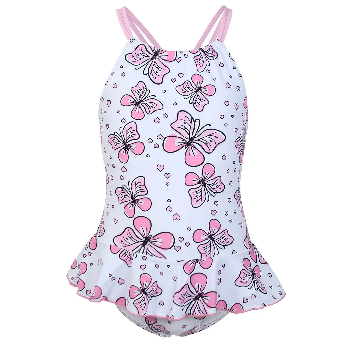 Floral Print Girls One Piece Swimsuit Ruffle Skirt 7-12 Years Summer Kids Swimwear Children High Neck Bathing Suits Beach