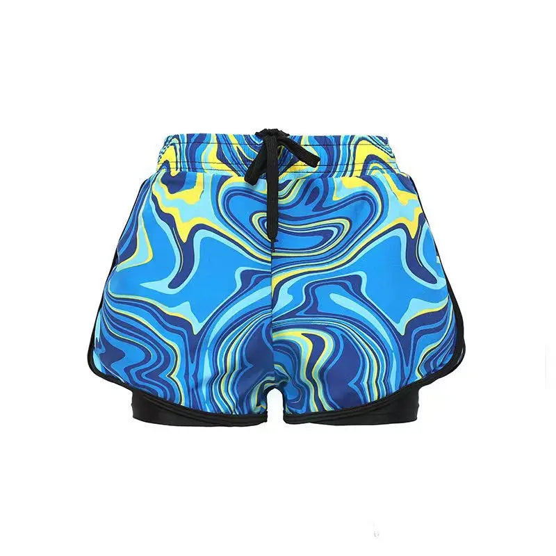 Children's Swim Trunks, Youth Boys, Middle and Teenage Kids, Double Layer Swim Shorts, Summer Cartoon Beach Boxer, Full Set