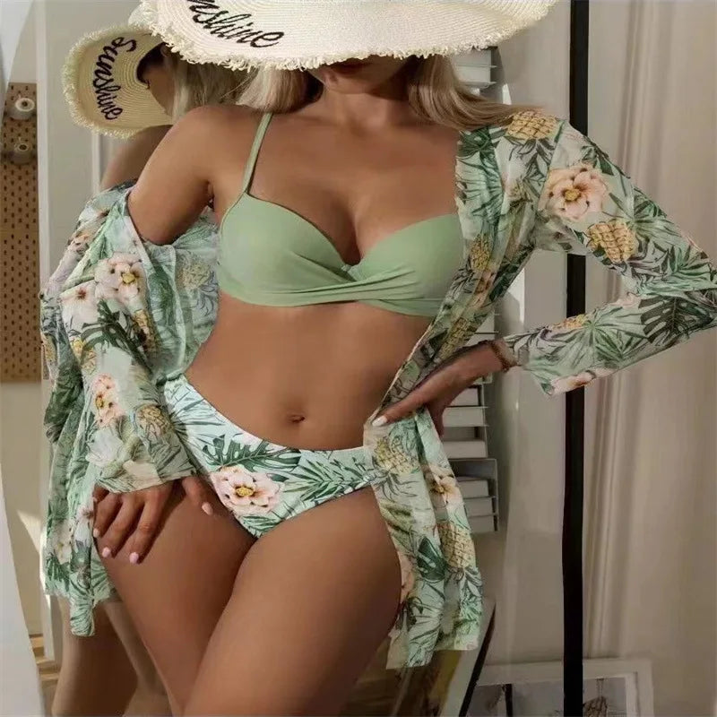 Bikini Set Beach Smock Cardigan Smock Woman Swimwear Bathrobe Bikini Beach Style Sun Protection Shirt Shawl