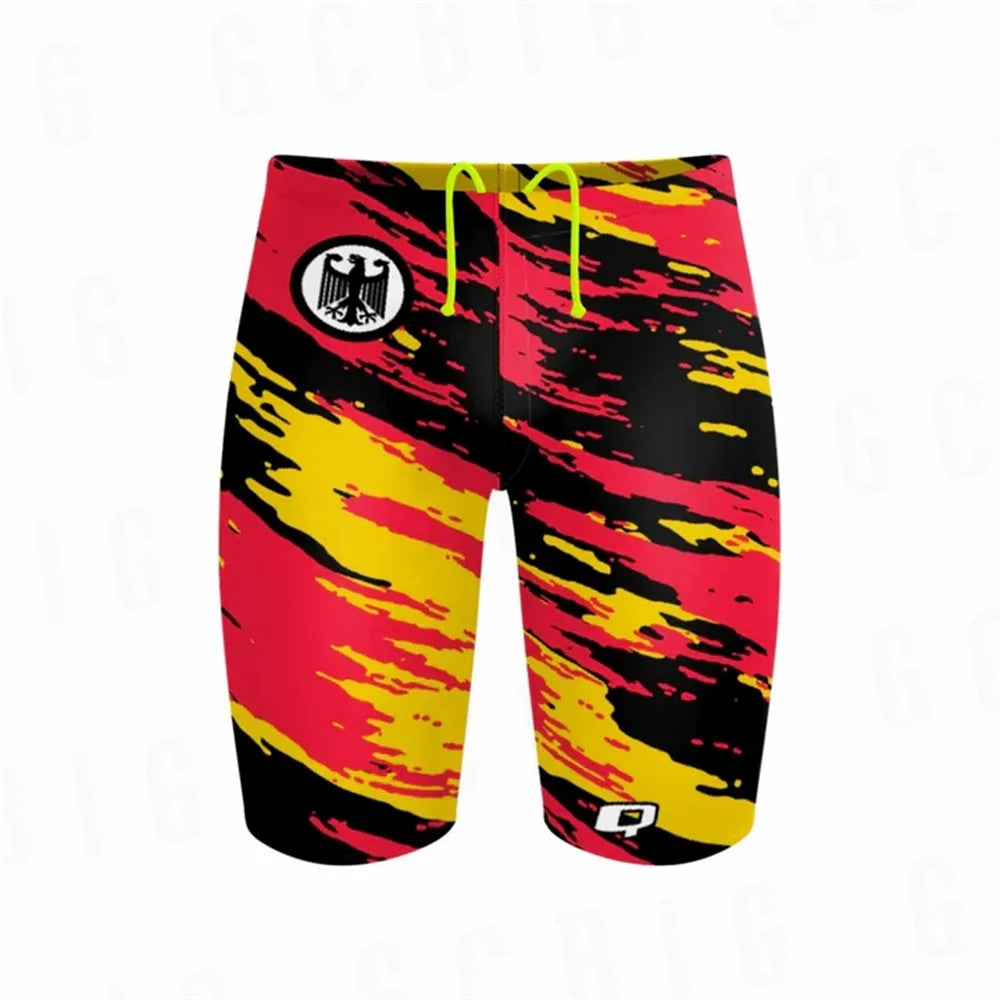 Summer Men's Swimming Trunks Racing Swim Jammers Swimsuit Surfing Shorts Quick-Drying Chlorine-Resistant Lycras Swim Shorts