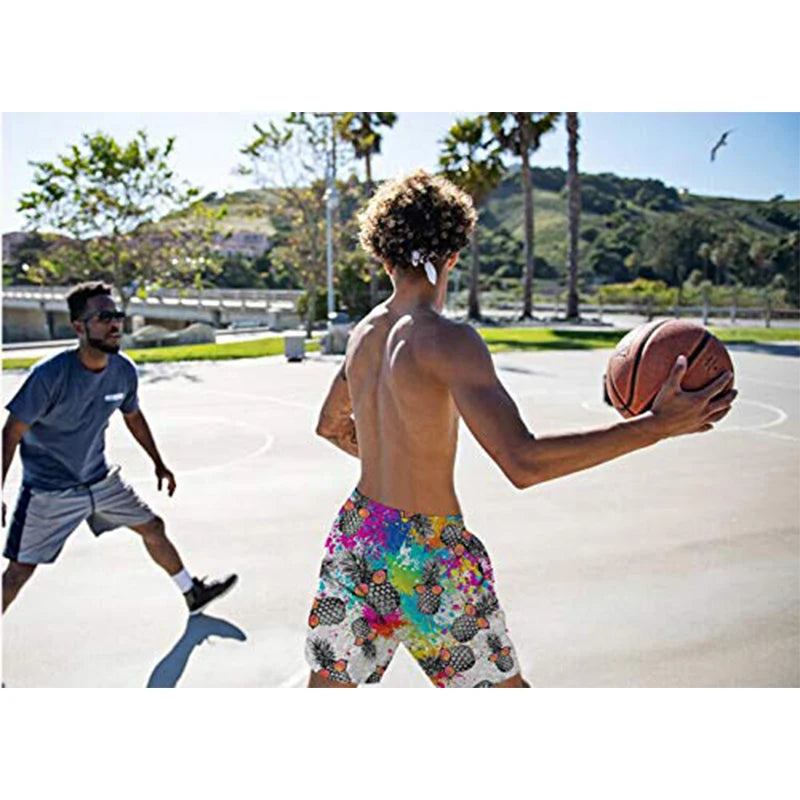 Paint & Animals Design Beach Shorts Pants Swimsuit Tropical 2023 Summer Casual Mens Swim Trunks 3D Print Board Shorts Cool Ice Shorts Pants