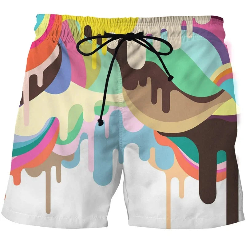 Summer 3D Print Beach Shorts Men Women Abstract Art Cool Short Pants Casual Comforts Skateboard Sport Swim Trunks