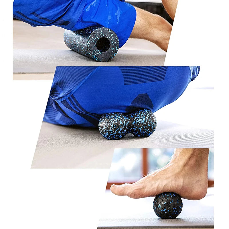5Pcs Yoga Massage Foam Rollers Fascia Balls Yoga Column EPP High Density Fitness Roller &Ball Leg Back Neck Massager Pain Relief