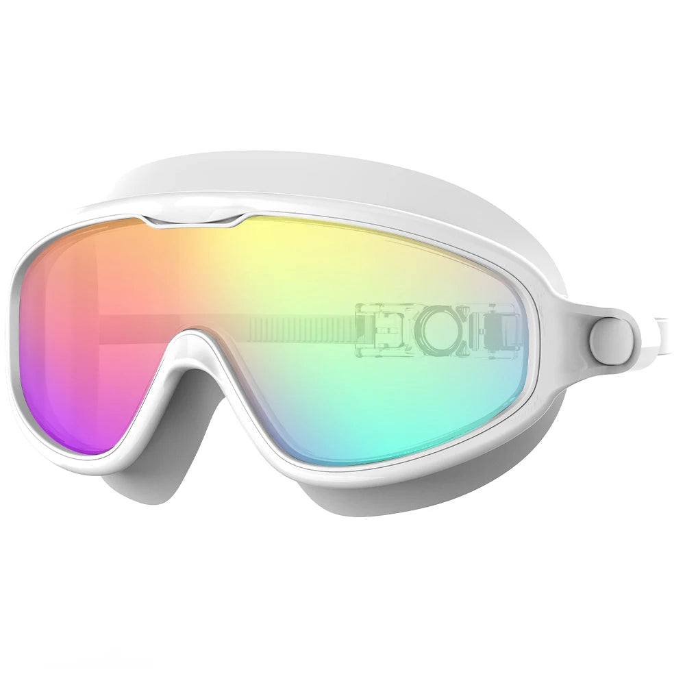 Swimming Goggles for Kids Boys and Girls HD Waterproof and Anti-Fog Electroplating Large Frame Swim Goggles Swimming Accessories
