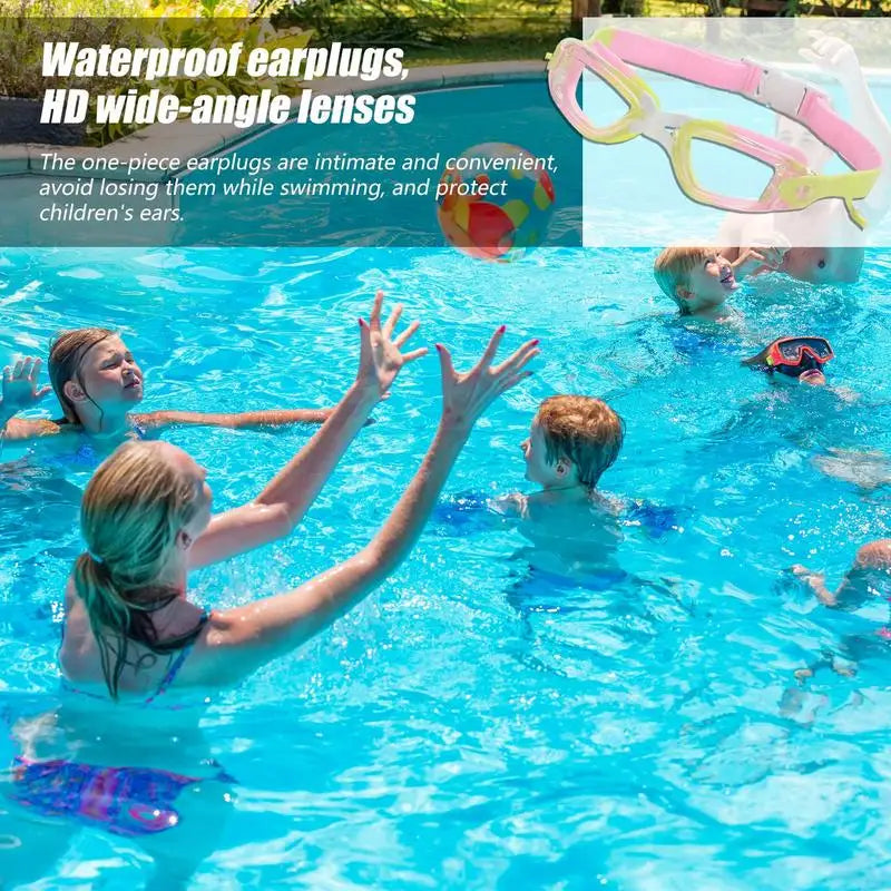 Kids Goggles For Swimming 8-12 Toddler Swim Goggles With Earplugs Swimming Glasses Waterproof Swim Glasses Kids Swimming Glasses