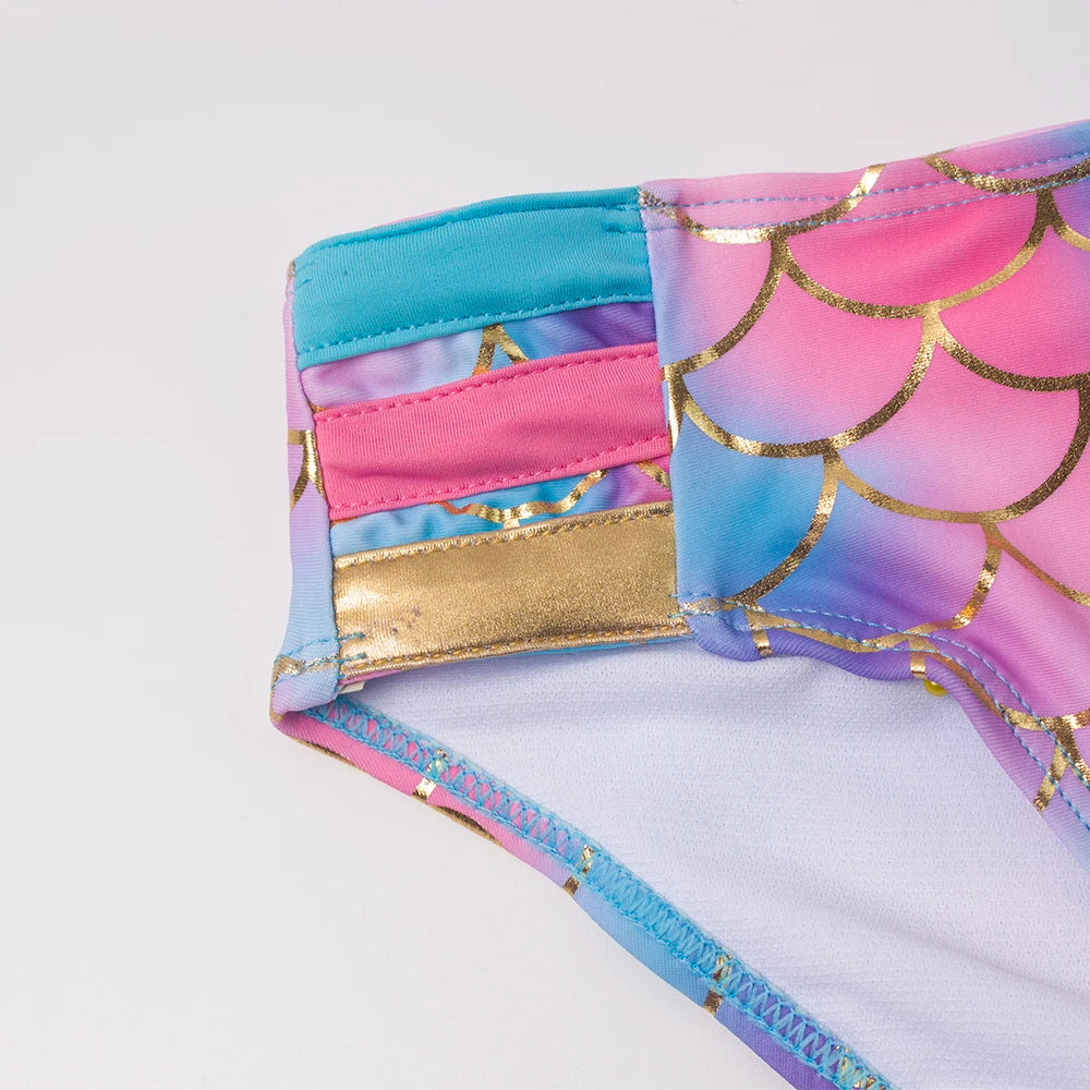 3-8 Years Shell Kids Girls Bikinis Set Children Falbala Swimwear Swimsuit Rainbow Kid Girl Bathing Suit